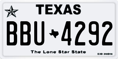 TX license plate BBU4292