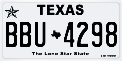 TX license plate BBU4298