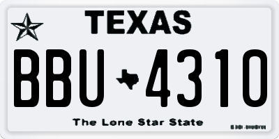 TX license plate BBU4310