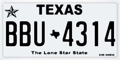 TX license plate BBU4314