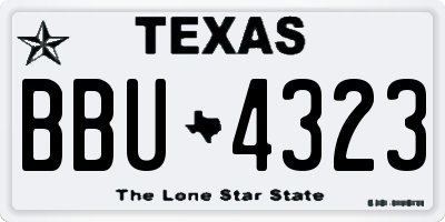 TX license plate BBU4323