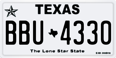 TX license plate BBU4330