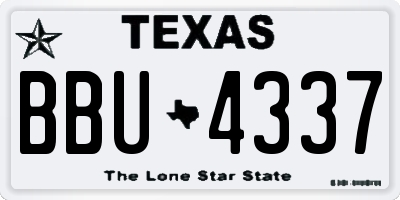 TX license plate BBU4337