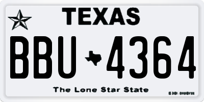 TX license plate BBU4364