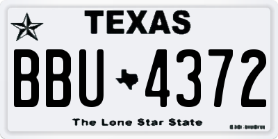 TX license plate BBU4372