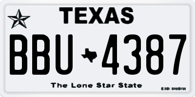 TX license plate BBU4387