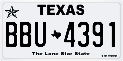TX license plate BBU4391