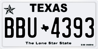 TX license plate BBU4393
