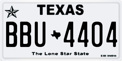 TX license plate BBU4404