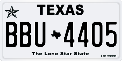 TX license plate BBU4405