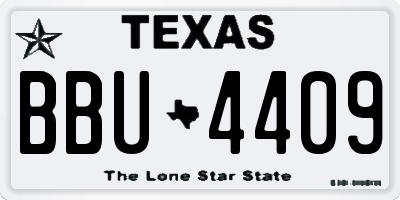 TX license plate BBU4409