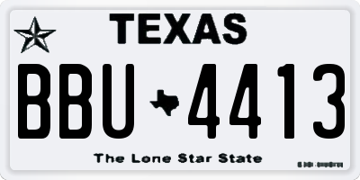 TX license plate BBU4413