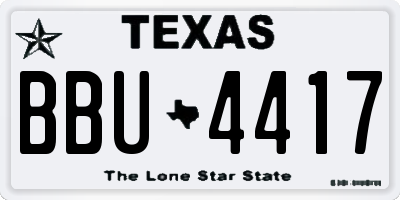 TX license plate BBU4417