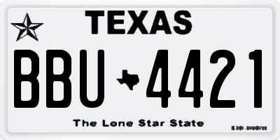TX license plate BBU4421