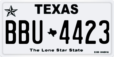 TX license plate BBU4423