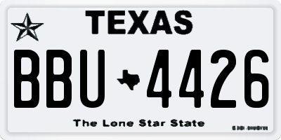 TX license plate BBU4426