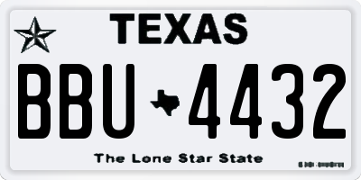 TX license plate BBU4432