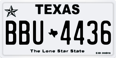 TX license plate BBU4436