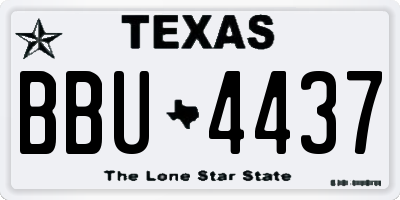 TX license plate BBU4437
