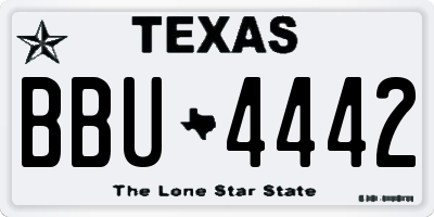 TX license plate BBU4442
