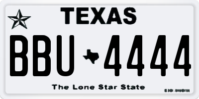 TX license plate BBU4444