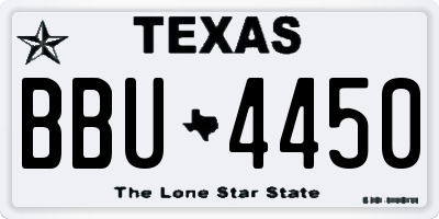 TX license plate BBU4450