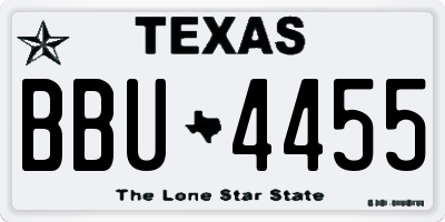 TX license plate BBU4455