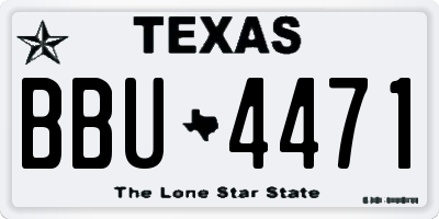 TX license plate BBU4471
