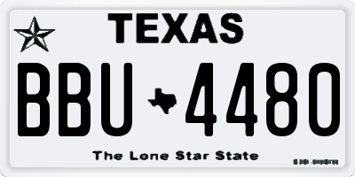 TX license plate BBU4480