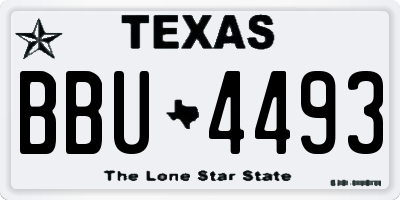 TX license plate BBU4493