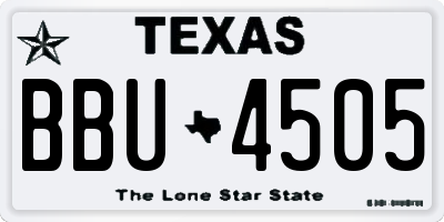 TX license plate BBU4505