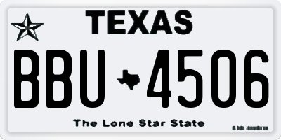 TX license plate BBU4506