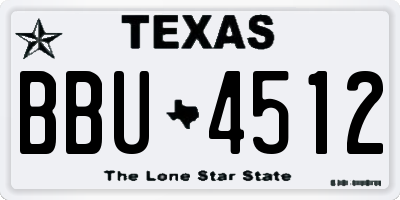 TX license plate BBU4512