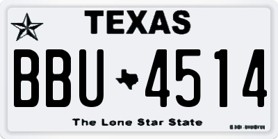TX license plate BBU4514