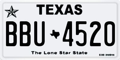 TX license plate BBU4520