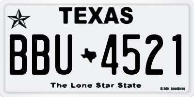 TX license plate BBU4521