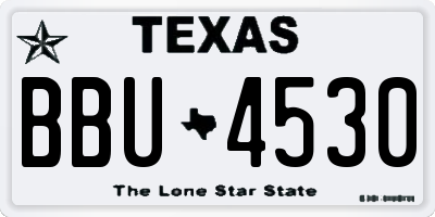 TX license plate BBU4530