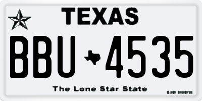 TX license plate BBU4535