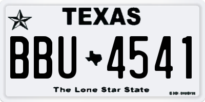 TX license plate BBU4541
