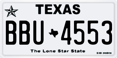 TX license plate BBU4553