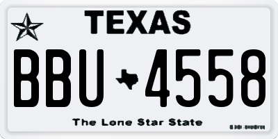 TX license plate BBU4558