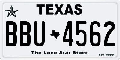 TX license plate BBU4562