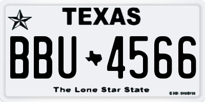 TX license plate BBU4566