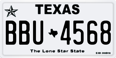 TX license plate BBU4568