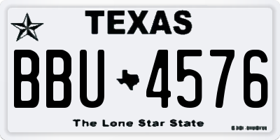 TX license plate BBU4576