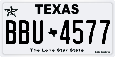 TX license plate BBU4577