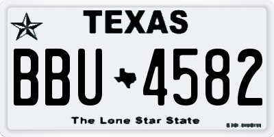 TX license plate BBU4582