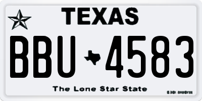 TX license plate BBU4583