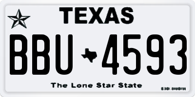TX license plate BBU4593