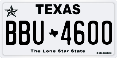 TX license plate BBU4600